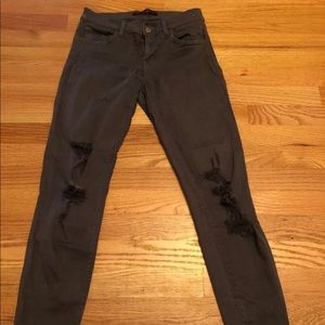J Brand charcoal distressed low rise jeans size 25